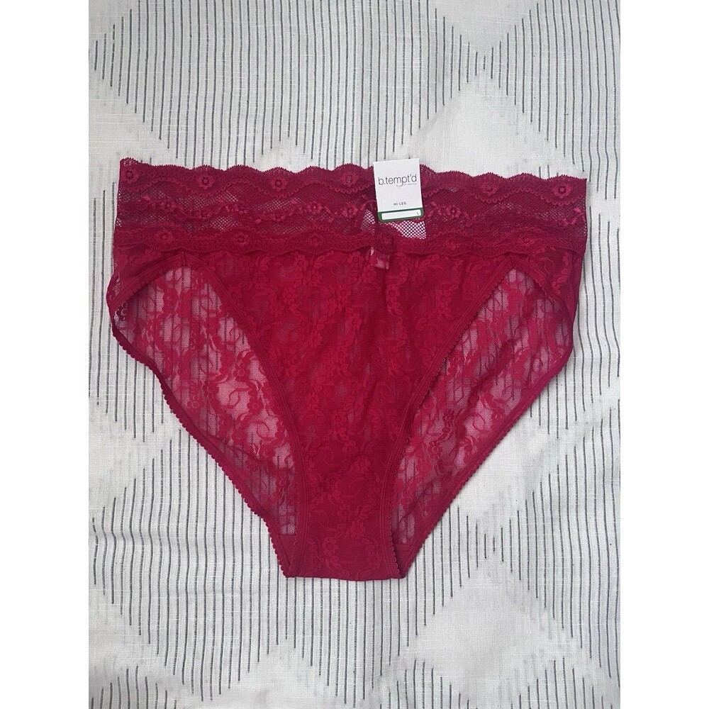 New Btempted Women’s Lace Full Coverage High Leg Brief Underwear Size Large